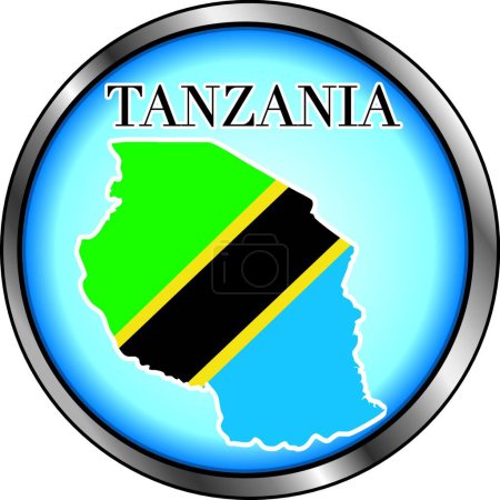 Illustration for Tanzania Round Button, vector illustration - Royalty Free Image