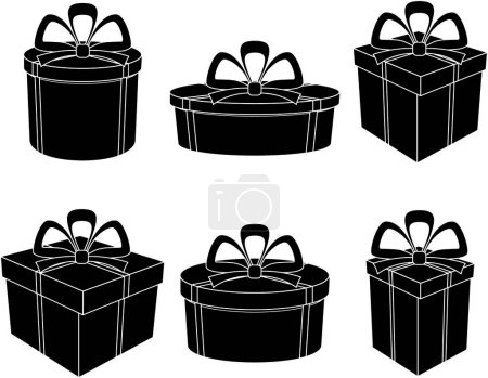 Ilustración de Cajas, siluetas negras, ilustración vectorial - Imagen libre de derechos
