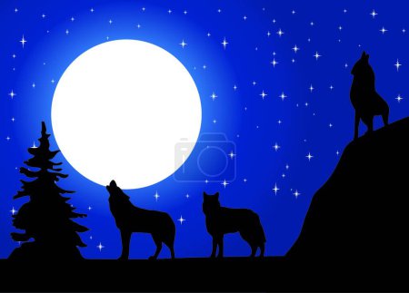 Illustration for Illustration of the wolves - Royalty Free Image