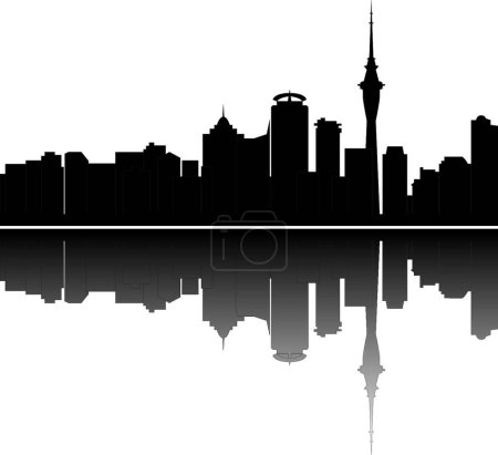 Illustration for Illustration of the Auckland skyline - Royalty Free Image