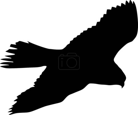 Téléchargez les illustrations : Silhouette de l'illustration vectorielle du faucon gerfaut - en licence libre de droit