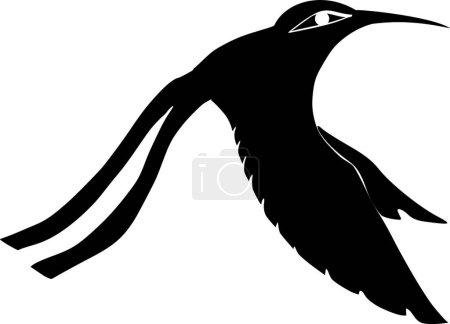 Téléchargez les illustrations : Silhouette d'illustration vectorielle colibri - en licence libre de droit
