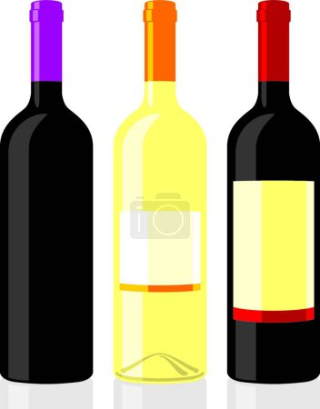 Ilustración de Ilustración de las botellas de vino de forma clásica - Imagen libre de derechos
