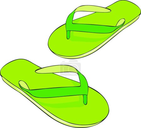 Ilustración de Ilustración de las zapatillas de playa - Imagen libre de derechos
