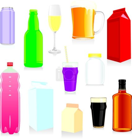 Illustration for Isolated drink containers, stylish vector illustration - Royalty Free Image