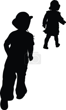 Téléchargez les illustrations : Illustration de silhouettes pour enfants - en licence libre de droit