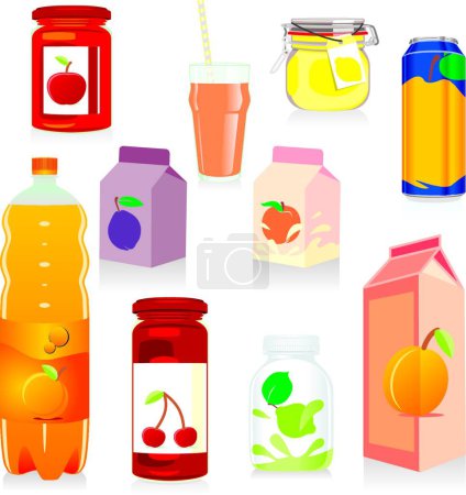 Illustration for Illustration of the isolated fruit containers - Royalty Free Image