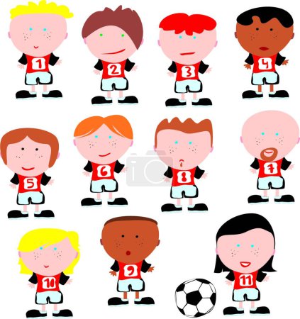 Illustration for Illustration of the soccer team vector - Royalty Free Image