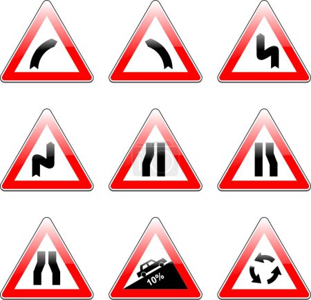 Illustration for Illustration of the European road signs - Royalty Free Image