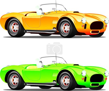 Illustration for Illustration of the isolated convertible cars - Royalty Free Image