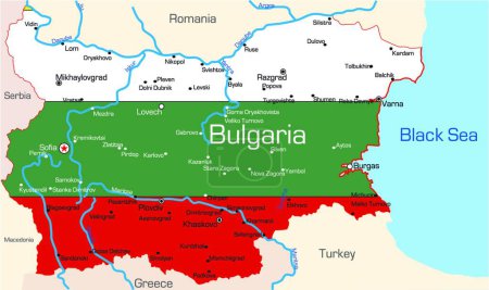 Téléchargez les illustrations : Illustration carte de la Bulgarie - en licence libre de droit