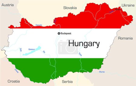 Ilustración de Mapa de ilustración de Hungría - Imagen libre de derechos