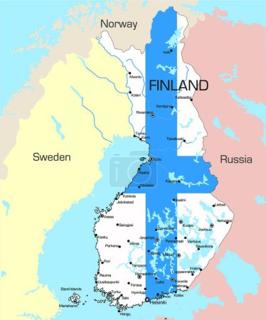 Illustration for Illustration map of Finland - Royalty Free Image