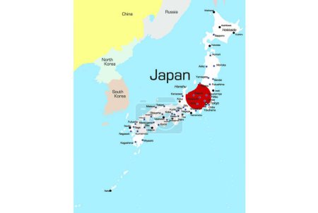 Ilustración de Mapa de ilustración de Japón - Imagen libre de derechos