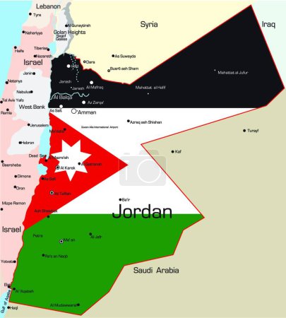 Illustration for Illustration map of Jordan - Royalty Free Image