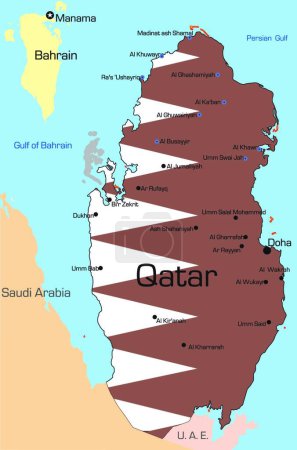 Illustration for Illustration map of Qatar - Royalty Free Image