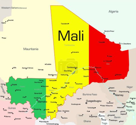 Illustration for Illustration map of Mali - Royalty Free Image