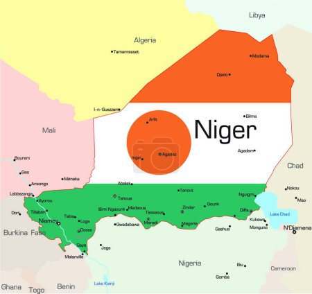 Illustration for Illustration map of Niger - Royalty Free Image