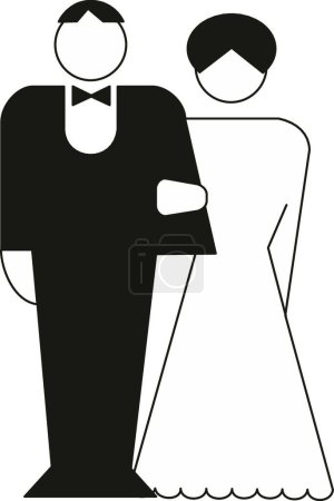 Ilustración de Ilustración de la novia y el novio - Imagen libre de derechos
