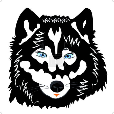 Téléchargez les illustrations : Le loup sur blanc, illustration vectorielle graphique - en licence libre de droit