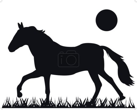 Téléchargez les illustrations : Silhouette du cheval, illustration vectorielle graphique - en licence libre de droit