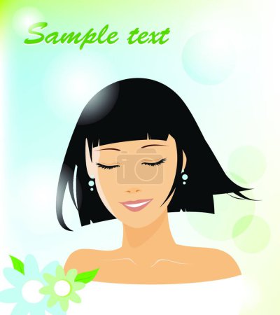 Illustration for Smiling woman, graphic vector illustration - Royalty Free Image