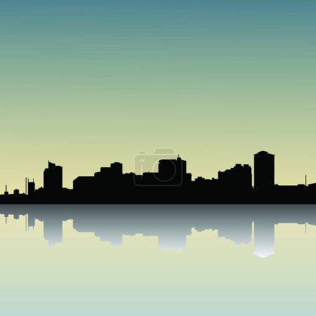 Ilustración de Skyline al atardecer vector ilustración - Imagen libre de derechos