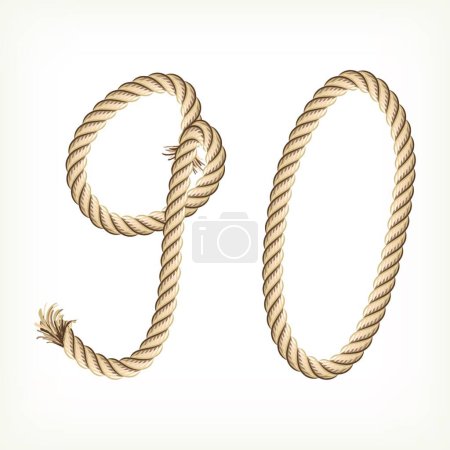 Illustration for Rope digits, graphic vector illustration - Royalty Free Image