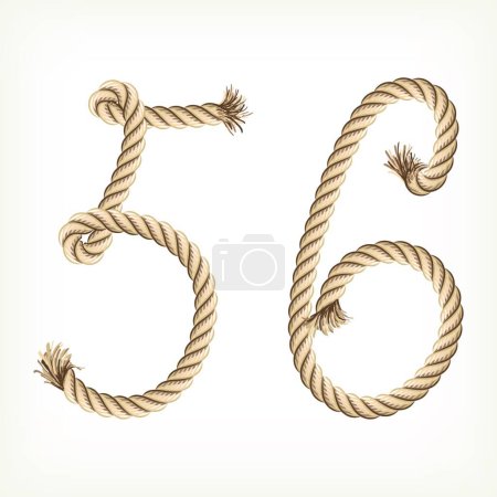 Illustration for Rope digits, graphic vector illustration - Royalty Free Image