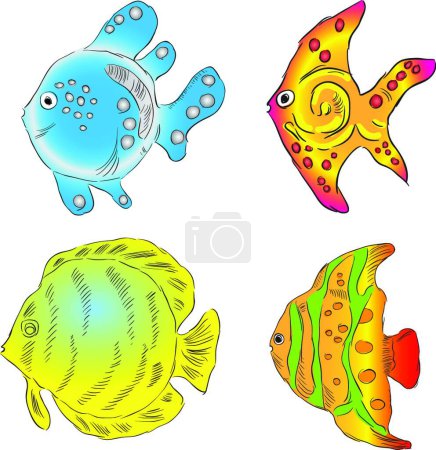 Illustration for Aquarium fish, graphic vector illustration - Royalty Free Image