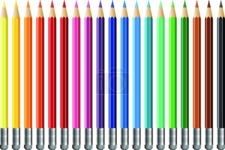 Ilustración de Ilustración vectorial de lápices de color - Imagen libre de derechos
