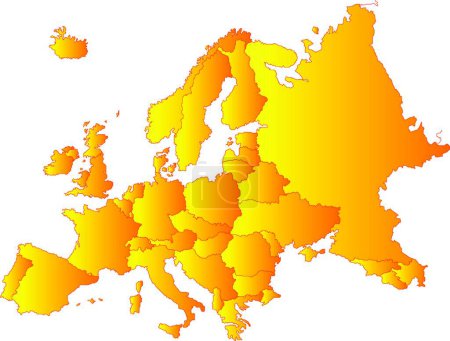 Téléchargez les illustrations : Europe illustration vectorielle de carte - en licence libre de droit