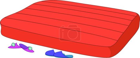 Illustration for Mattress and slippers, graphic vector illustration - Royalty Free Image