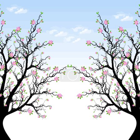 Illustration for Spring Blossom Tree, graphic vector illustration - Royalty Free Image