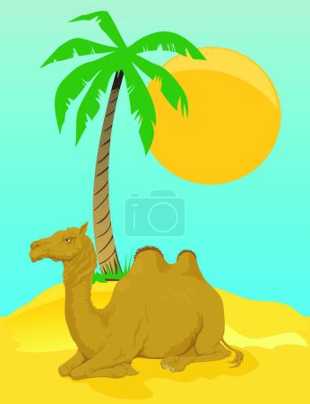 Téléchargez les illustrations : Camel, illustration vectorielle graphique - en licence libre de droit