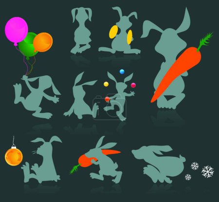 Illustration for Cheerful rabbit, colorful vector illustration - Royalty Free Image