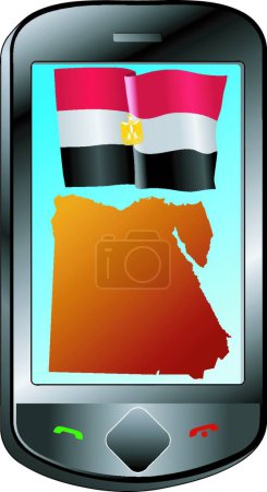 Illustration for Connection with Egypt, graphic vector illustration - Royalty Free Image