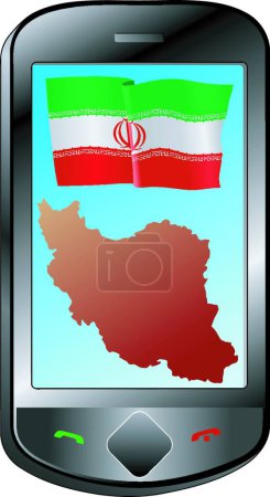 Illustration for Connection with Iran, graphic vector illustration - Royalty Free Image