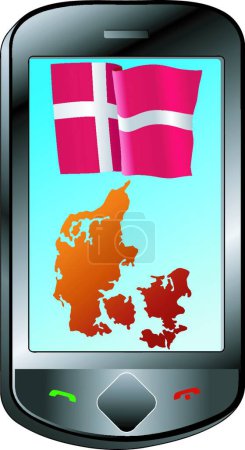 Illustration for Connection with Denmark, graphic vector illustration - Royalty Free Image