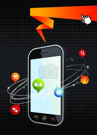 Illustration for Smartphone application background, graphic vector illustration - Royalty Free Image