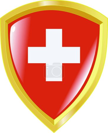Téléchargez les illustrations : Emblème de la Suisse, illustration vectorielle - en licence libre de droit