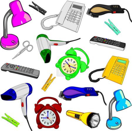 Illustration for Everyday items modern vector illustration - Royalty Free Image