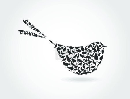 Ilustración de Pájaro, elegante ilustración vectorial - Imagen libre de derechos