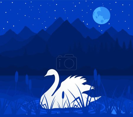 Illustration for Illustration of the White swan - Royalty Free Image