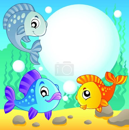 Illustration for Fish theme modern vector illustration - Royalty Free Image