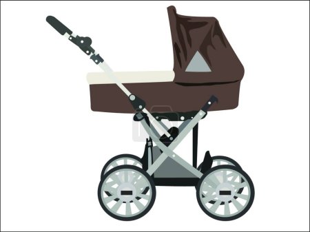 Illustration for Zoomed baby stroller vector image - Royalty Free Image