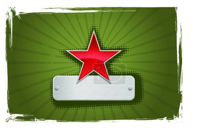 Téléchargez les illustrations : Cadre vectoriel étoile rouge et verte - en licence libre de droit