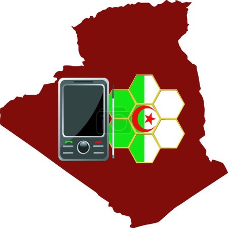 Illustration for Mobile Communications Algeria   vector  illustration - Royalty Free Image