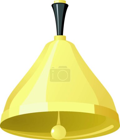 Illustration for Vector  illustration gold hand bell - Royalty Free Image