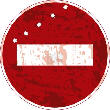 Illustration for Sign ban travel with bullet holes - Royalty Free Image